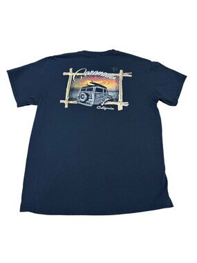 Coronado California Graphic Navy Blue Men's SS Crewneck T-Shirt, Sz M
